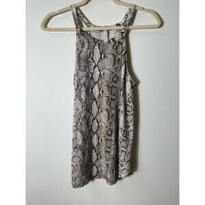 MTS Brown White Snakeprint Tank Top Sz S